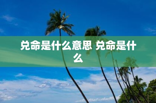 兑命是什么意思 兑命是什么