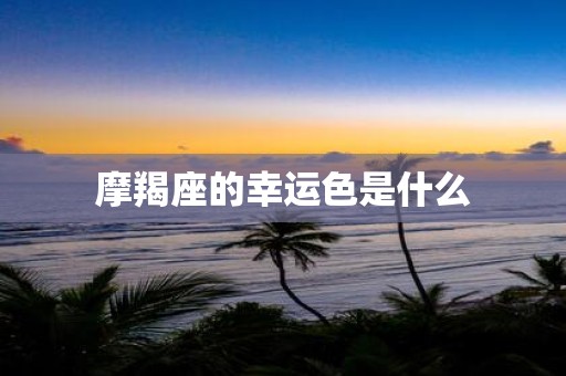 摩羯座的幸运色是什么