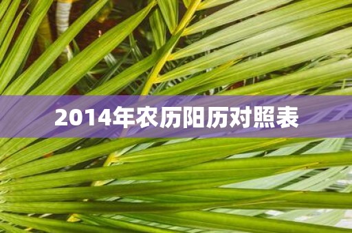 2014年农历阳历对照表