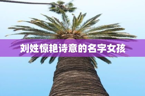 刘姓惊艳诗意的名字女孩