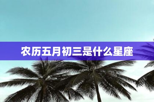 农历五月初三是什么星座
