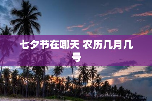 七夕节在哪天 农历几月几号