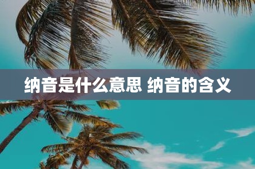 纳音是什么意思 纳音的含义