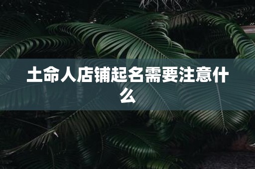 土命人店铺起名需要注意什么