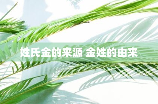 姓氏金的来源 金姓的由来