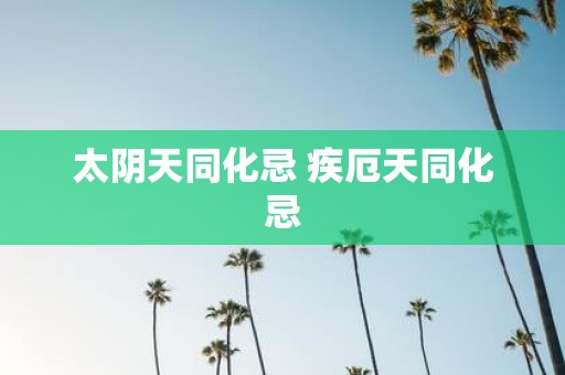 太阴天同化忌 疾厄天同化忌
