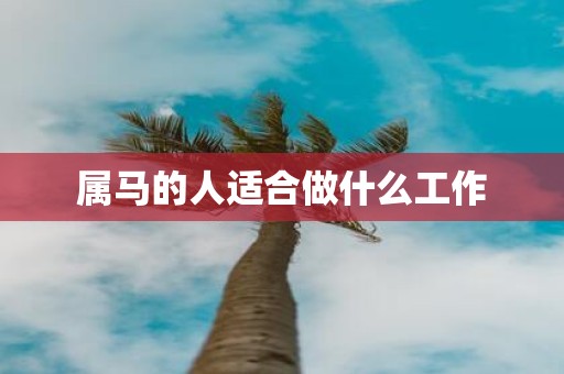 属马的人适合做什么工作