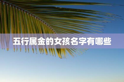 五行属金的女孩名字有哪些