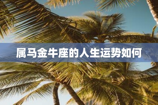 属马金牛座的人生运势如何