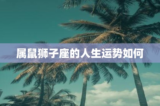 属鼠狮子座的人生运势如何
