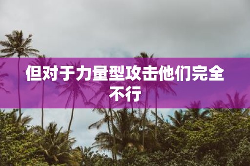 但对于力量型攻击他们完全不行