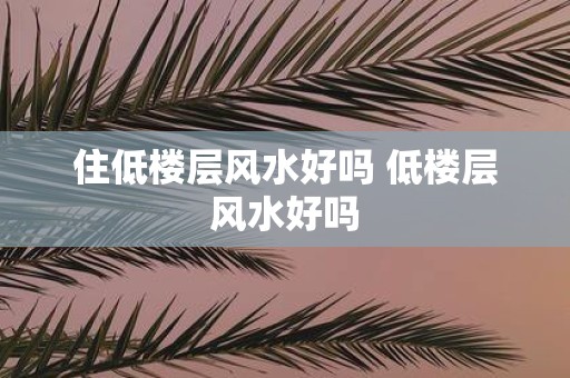 住低楼层风水好吗 低楼层风水好吗