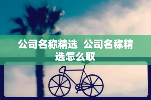 公司名称精选 公司名称精选怎么取