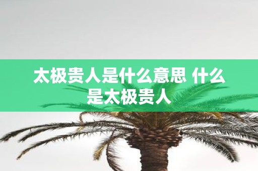 太极贵人是什么意思 什么是太极贵人