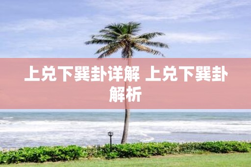 上兑下巽卦详解 上兑下巽卦解析