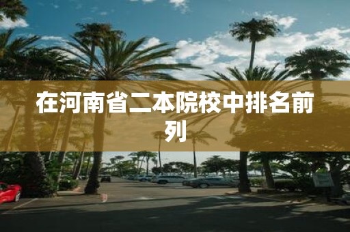 在河南省二本院校中排名前列