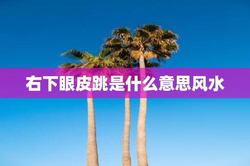 右下眼皮跳是什么意思风水