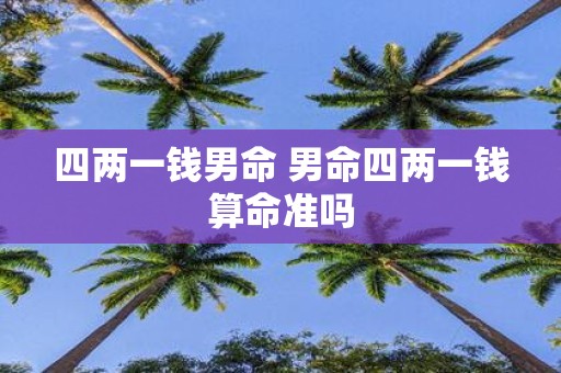 四两一钱男命 男命四两一钱算命准吗