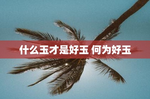 什么玉才是好玉 何为好玉