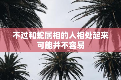 不过和蛇属相的人相处起来可能并不容易