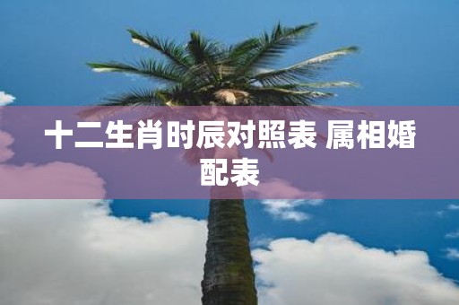 十二生肖时辰对照表 属相婚配表