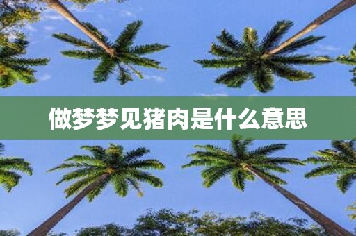 做梦梦见猪肉是什么意思