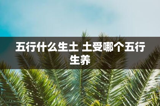 五行什么生土 土受哪个五行生养