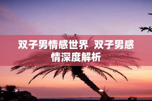 双子男情感世界 双子男感情深度解析