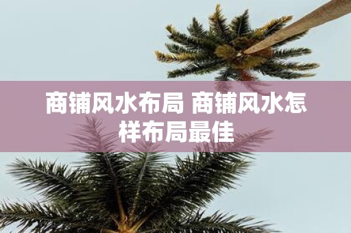商铺风水布局 商铺风水怎样布局最佳