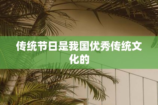 传统节日是我国优秀传统文化的