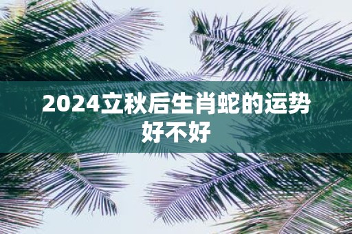 2025立秋后生肖蛇的运势好不好