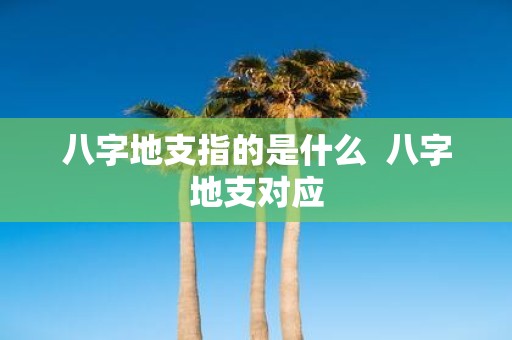 八字地支指的是什么 八字地支对应