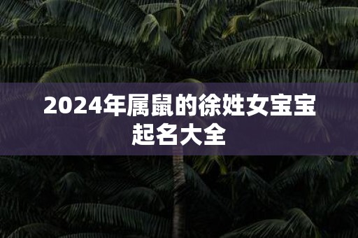 2025年属鼠的徐姓女宝宝起名大全
