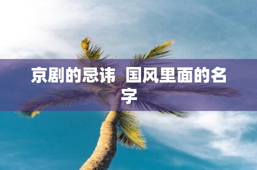 京剧的忌讳 国风里面的名字