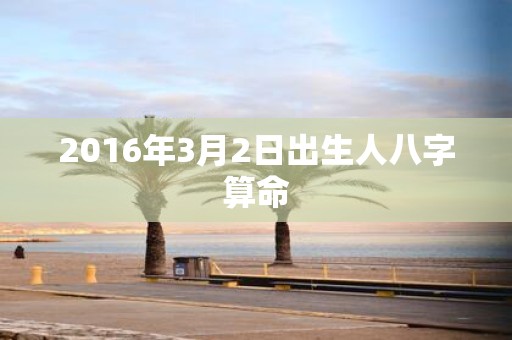 2016年3月2日出生人八字算命