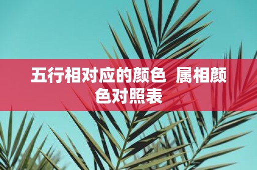 五行相对应的颜色 属相颜色对照表