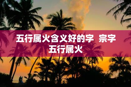 五行属火含义好的字 宗字五行属火