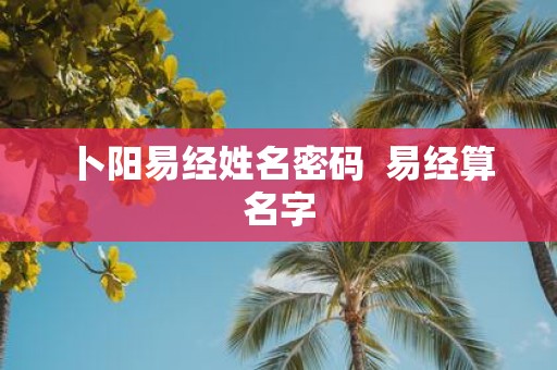 卜阳易经姓名密码 易经算名字