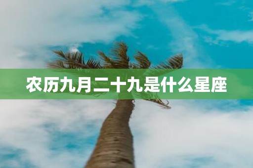 农历九月二十九是什么星座