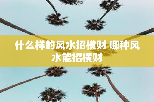 什么样的风水招横财 哪种风水能招横财