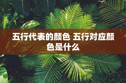 五行代表的颜色 五行对应颜色是什么