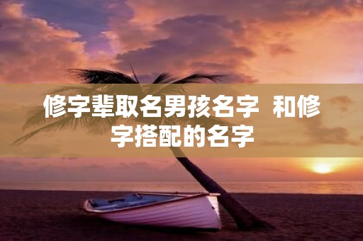 修字辈取名男孩名字 和修字搭配的名字