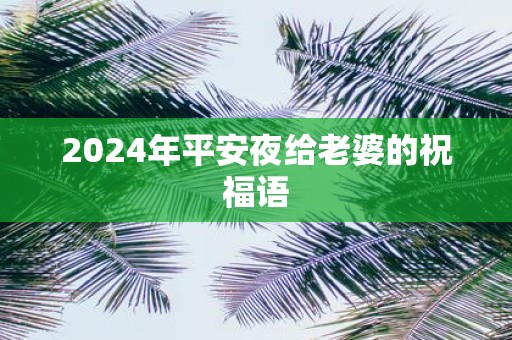 2025年平安夜给老婆的祝福语