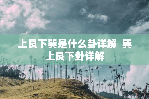上艮下巽是什么卦详解 巽上艮下卦详解