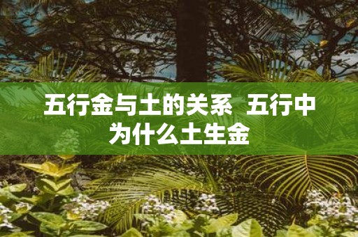 五行金与土的关系 五行中为什么土生金