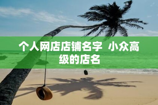 个人网店店铺名字 小众高级的店名