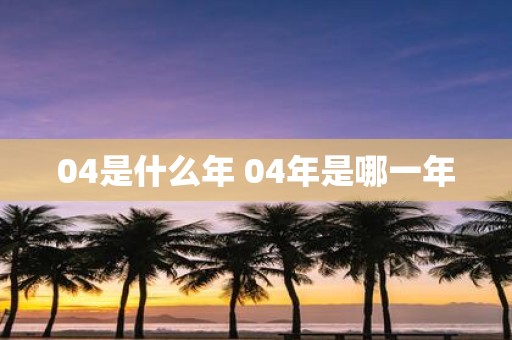 04是什么年 04年是哪一年