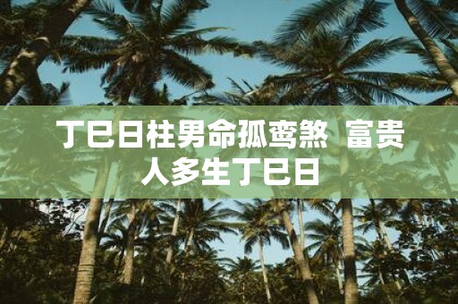 丁巳日柱男命孤鸾煞 富贵人多生丁巳日
