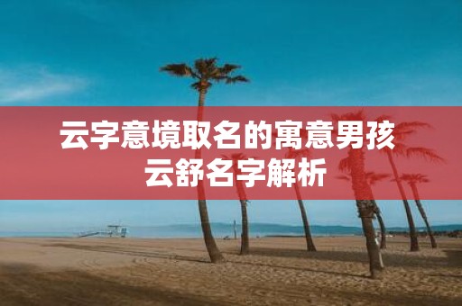 云字意境取名的寓意男孩 云舒名字解析