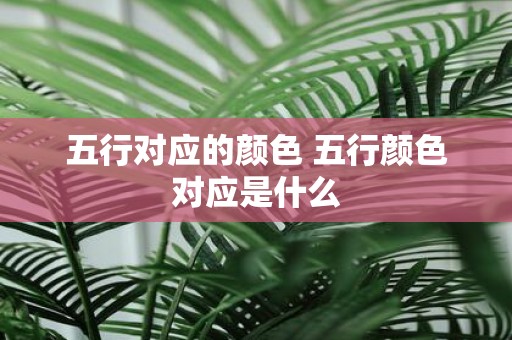 五行对应的颜色 五行颜色对应是什么